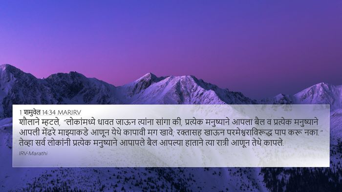 1 शमुवेल 14:34 MARIRV 4K Wallpaper - शौलाने म्हटले, - 4K Wallpaper Bible Verse