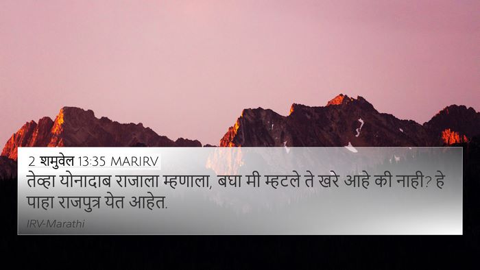 2 शमुवेल 13:35 MARIRV 4K Wallpaper - तेव्हा योनादाब - 4K Wallpaper Bible Verse