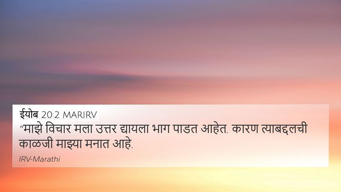 ईयोब 20:2 MARIRV Bible Verse Image