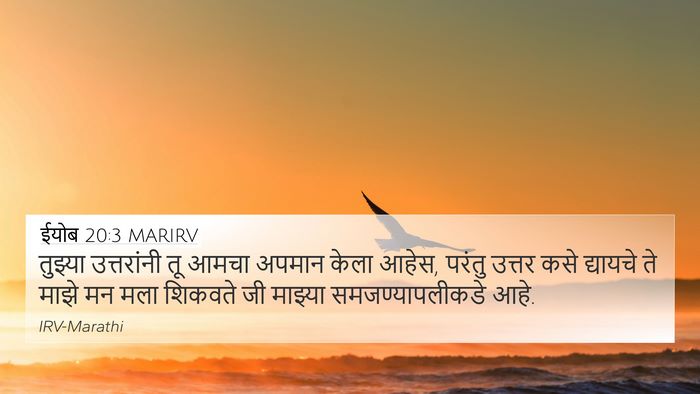 ईयोब 20:3 MARIRV 4K Wallpaper - तुझ्या उत्तरांनी - 4K Wallpaper Bible Verse