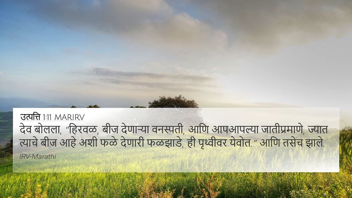 उत्पत्ति 1:11 MARIRV 4K Wallpaper - देव बोलला, “हिरवळ, - 4K Wallpaper Bible Verse