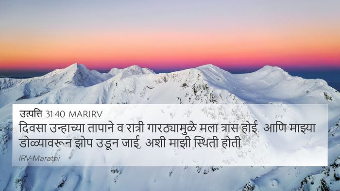 उत्पत्ति 31:40 MARIRV Bible Verse Image