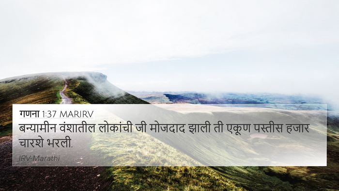 गणना 1:37 MARIRV 4K Wallpaper - बन्यामीन वंशातील - 4K Wallpaper Bible Verse