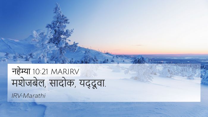 नहेम्या 10:21 MARIRV 4K Wallpaper - मशेजबेल, सादोक, - 4K Wallpaper Bible Verse
