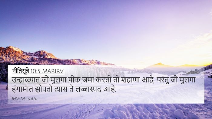 नीतिसूत्रे 10:5 MARIRV Bible Verse Image