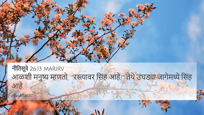 नीतिसूत्रे 26:13 MARIRV Bible Verse Image