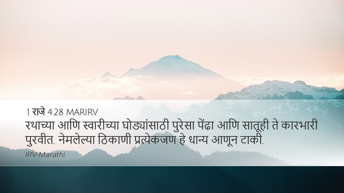1 राजे 4:28 MARIRV Desktop Wallpaper - रथाच्या आणि - Desktop Bible Verse Wallpaper