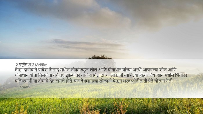 2 शमुवेल 21:12 MARIRV Desktop Wallpaper - तेव्हा दावीदाने - Desktop Bible Verse Wallpaper
