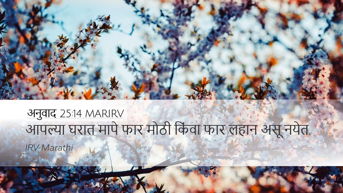 अनुवाद 25:14 MARIRV Desktop Wallpaper - आपल्या घरात मापे - Desktop Bible Verse Wallpaper