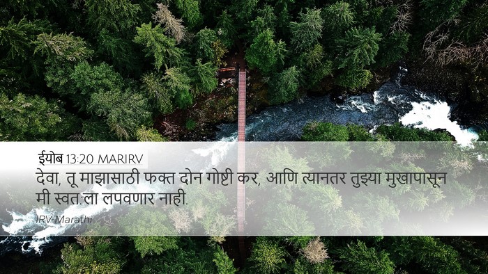 ईयोब 13:20 MARIRV Desktop Wallpaper - देवा, तू माझासाठी - Desktop Bible Verse Wallpaper