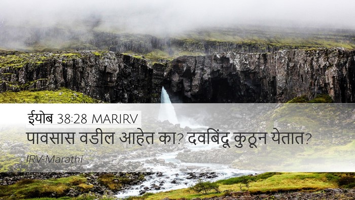 ईयोब 38:28 MARIRV Desktop Wallpaper - पावसास वडील आहेत - Desktop Bible Verse Wallpaper
