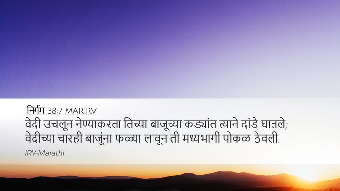 निर्गम 38:7 MARIRV Desktop Wallpaper - वेदी उचलून - Desktop Bible Verse Wallpaper