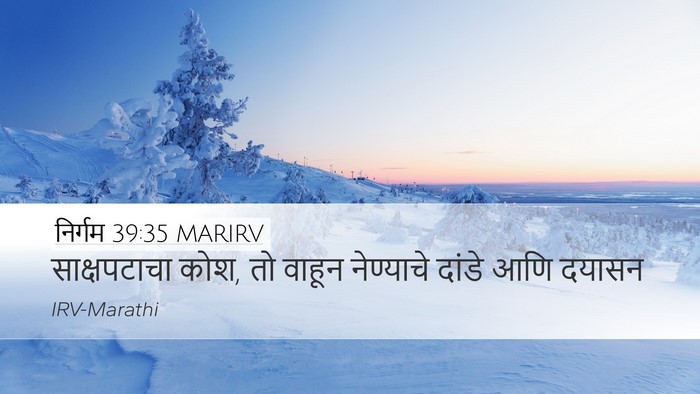 निर्गम 39:35 MARIRV Desktop Wallpaper - साक्षपटाचा कोश, तो - Desktop Bible Verse Wallpaper