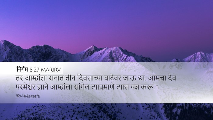 निर्गम 8:27 MARIRV Desktop Wallpaper - तर आम्हांला रानात - Desktop Bible Verse Wallpaper