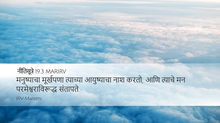 नीतिसूत्रे 19:3 MARIRV Desktop Wallpaper - मनुष्याचा - Desktop Bible Verse Wallpaper