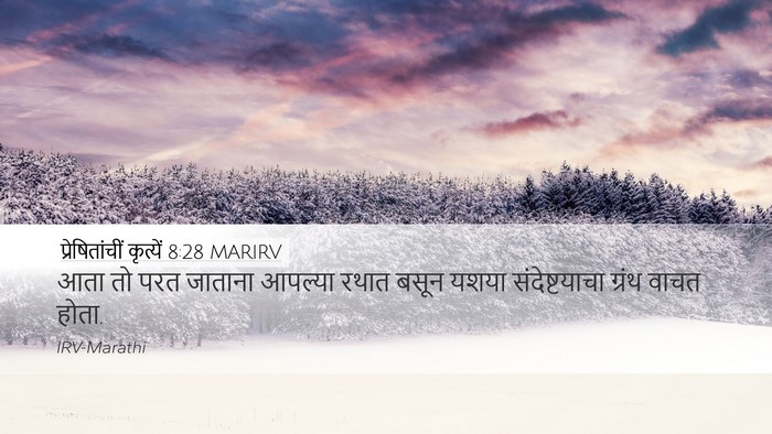 प्रेषितांचीं कृत्यें 8:28 MARIRV Desktop Wallpaper - आता तो परत जाताना - Desktop Bible Verse Wallpaper