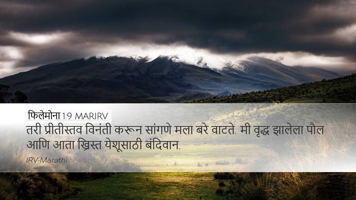 फिलेमोना 1:9 MARIRV Desktop Wallpaper - तरी प्रीतीस्तव - Desktop Bible Verse Wallpaper