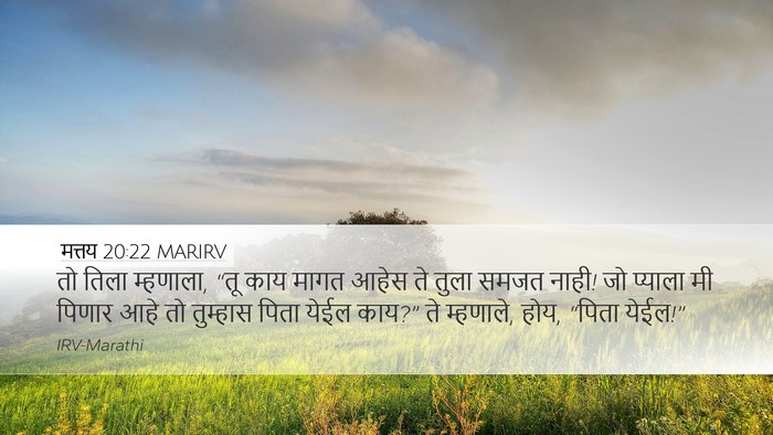 मत्तय 20:22 MARIRV Desktop Wallpaper - तो तिला म्हणाला, - Desktop Bible Verse Wallpaper