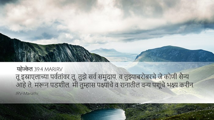 यहेज्केल 39:4 MARIRV Desktop Wallpaper - तू इस्राएलाच्या - Desktop Bible Verse Wallpaper