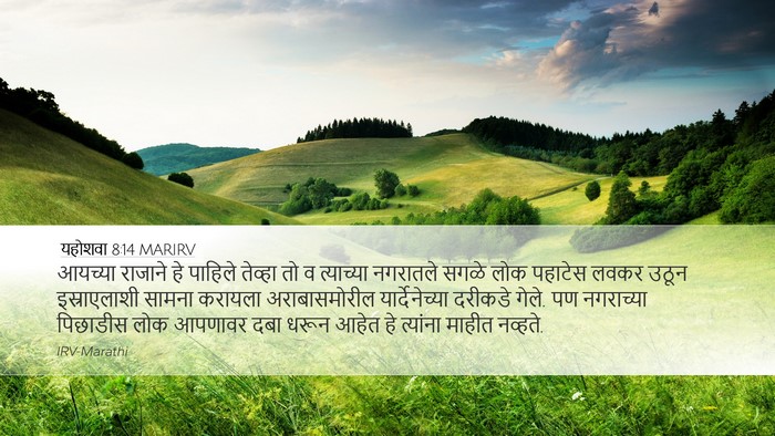 यहोशवा 8:14 MARIRV Desktop Wallpaper - आयच्या राजाने हे - Desktop Bible Verse Wallpaper