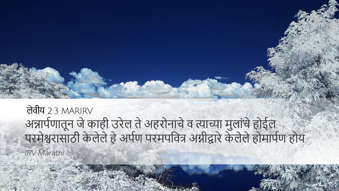 लेवीय 2:3 MARIRV Desktop Wallpaper - अन्नार्पणातून जे - Desktop Bible Verse Wallpaper