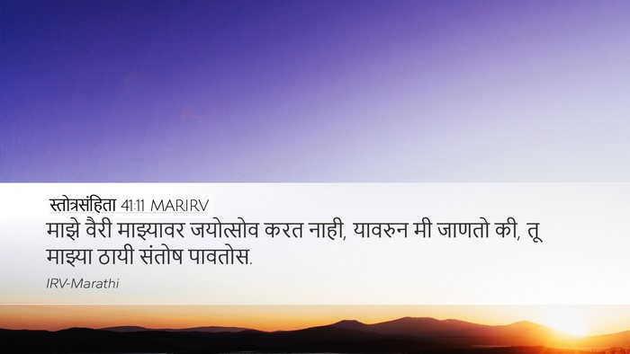 स्तोत्रसंहिता 41:11 MARIRV Desktop Wallpaper - माझे वैरी - Desktop Bible Verse Wallpaper