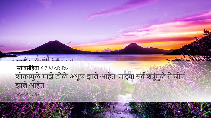 स्तोत्रसंहिता 6:7 MARIRV Desktop Wallpaper - शोकामुळे माझे - Desktop Bible Verse Wallpaper