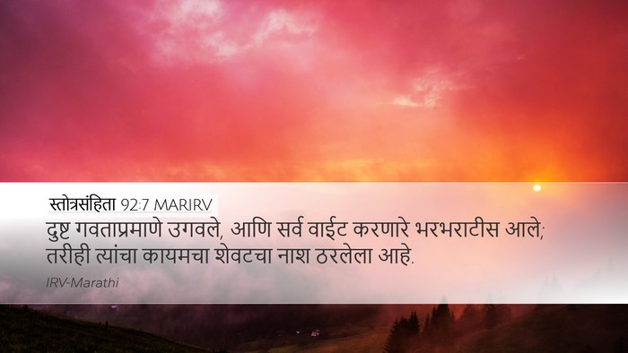 स्तोत्रसंहिता 92:7 MARIRV Desktop Wallpaper - दुष्ट गवताप्रमाणे - Desktop Bible Verse Wallpaper