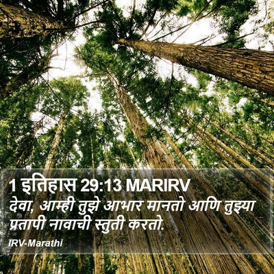 1 इतिहास 29:13 MARIRV Bible Verse Image
