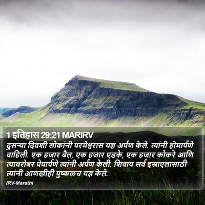1 इतिहास 29:21 MARIRV Bible Verse Image