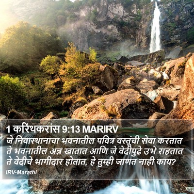 1 करिंथकरांस 9:13 MARIRV Bible Verse Image