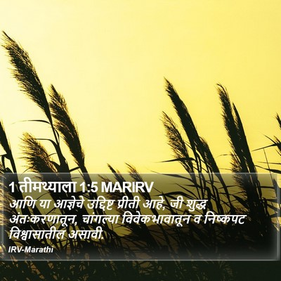 1 तीमथ्याला 1:5 MARIRV Bible Verse Image