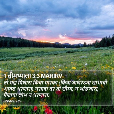 1 तीमथ्याला 3:3 MARIRV Bible Verse Image