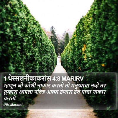1 थेस्सलनीकाकरांस 4:8 MARIRV Bible Verse Image
