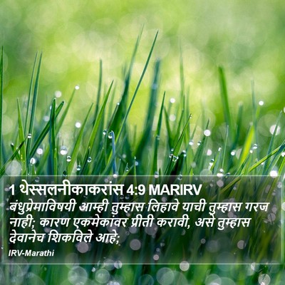 1 थेस्सलनीकाकरांस 4:9 MARIRV Bible Verse Image