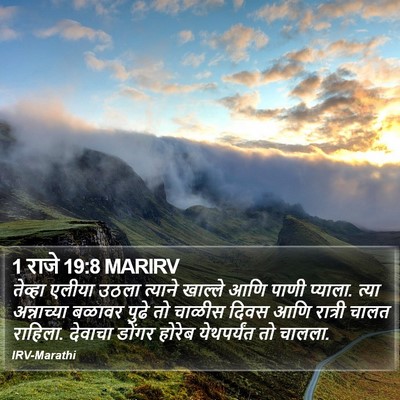 1 राजे 19:8 MARIRV Bible Verse Image
