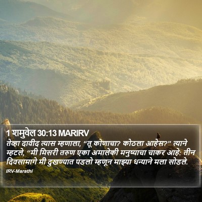 1 शमुवेल 30:13 MARIRV Bible Verse Image