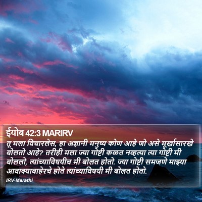 ईयोब 42:3 MARIRV Bible Verse Image