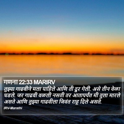 गणना 22:33 MARIRV Bible Verse Image