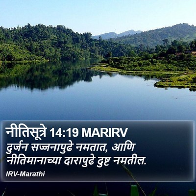 नीतिसूत्रे 14:19 MARIRV Bible Verse Image