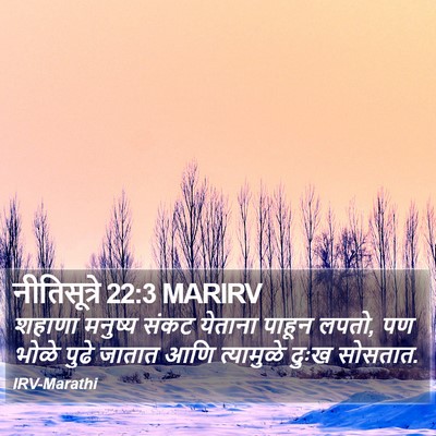 नीतिसूत्रे 22:3 MARIRV Bible Verse Image