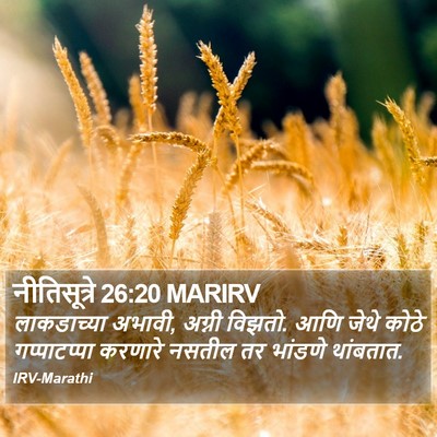 नीतिसूत्रे 26:20 MARIRV Bible Verse Image