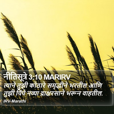 नीतिसूत्रे 3:10 MARIRV Bible Verse Image
