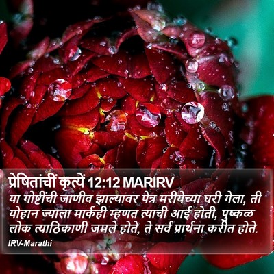 प्रेषितांचीं कृत्यें 12:12 MARIRV Bible Verse Image
