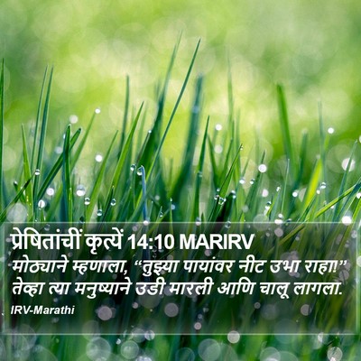 प्रेषितांचीं कृत्यें 14:10 MARIRV Bible Verse Image