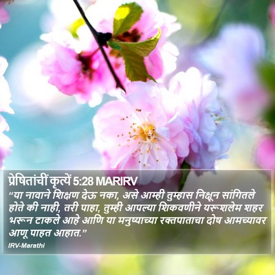 प्रेषितांचीं कृत्यें 5:28 MARIRV Bible Verse Image