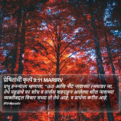 प्रेषितांचीं कृत्यें 9:11 MARIRV Bible Verse Image