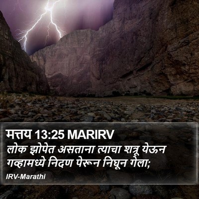 मत्तय 13:25 MARIRV Bible Verse Image