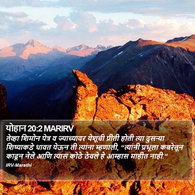 योहान 20:2 MARIRV Bible Verse Image