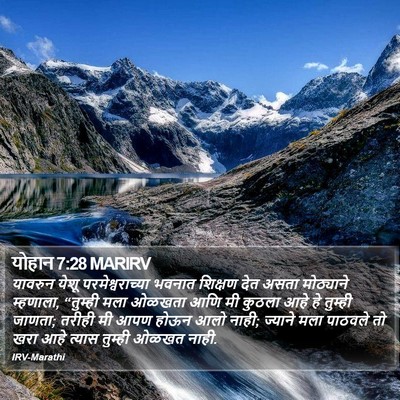 योहान 7:28 MARIRV Bible Verse Image